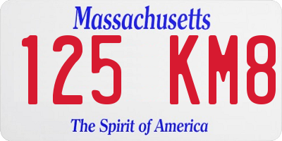 MA license plate 125KM8