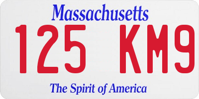 MA license plate 125KM9