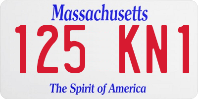 MA license plate 125KN1