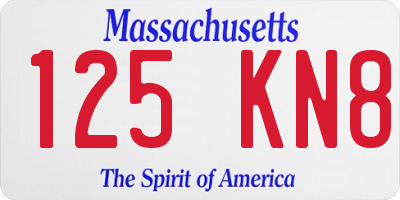 MA license plate 125KN8