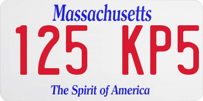 MA license plate 125KP5