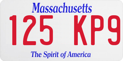 MA license plate 125KP9