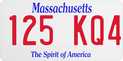 MA license plate 125KQ4