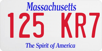 MA license plate 125KR7