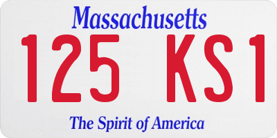 MA license plate 125KS1