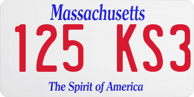 MA license plate 125KS3