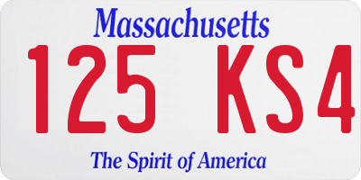 MA license plate 125KS4