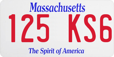MA license plate 125KS6