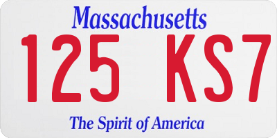 MA license plate 125KS7