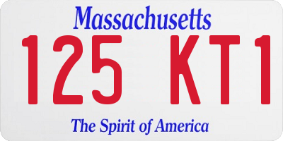MA license plate 125KT1