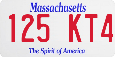 MA license plate 125KT4