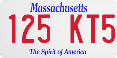 MA license plate 125KT5