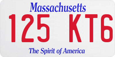 MA license plate 125KT6