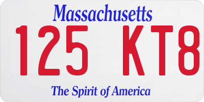MA license plate 125KT8