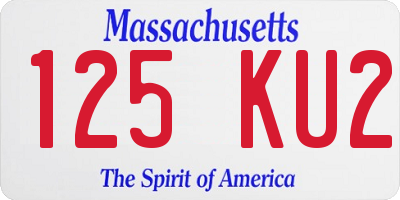 MA license plate 125KU2