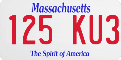 MA license plate 125KU3