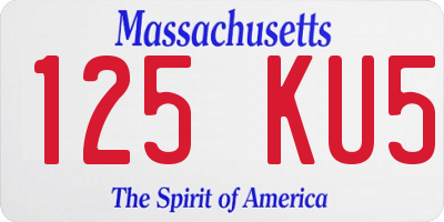 MA license plate 125KU5