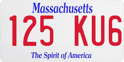 MA license plate 125KU6