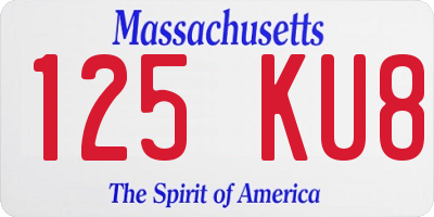 MA license plate 125KU8