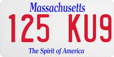 MA license plate 125KU9