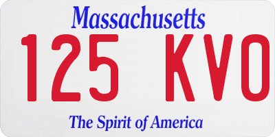 MA license plate 125KV0