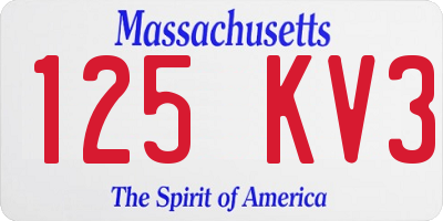 MA license plate 125KV3
