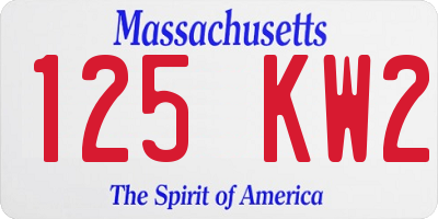 MA license plate 125KW2