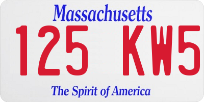 MA license plate 125KW5