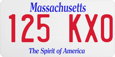 MA license plate 125KX0
