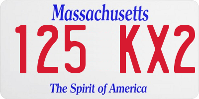 MA license plate 125KX2