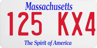 MA license plate 125KX4