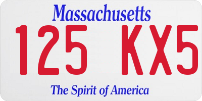 MA license plate 125KX5