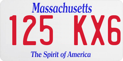 MA license plate 125KX6