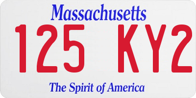 MA license plate 125KY2