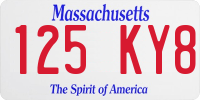 MA license plate 125KY8