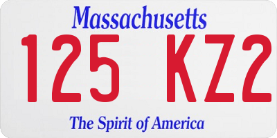 MA license plate 125KZ2