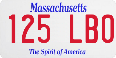 MA license plate 125LB0
