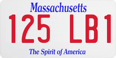 MA license plate 125LB1