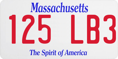 MA license plate 125LB3