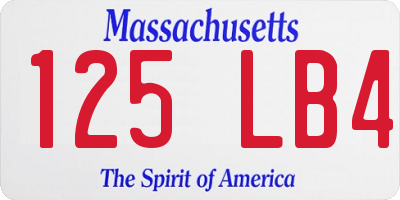 MA license plate 125LB4