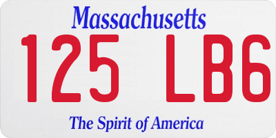 MA license plate 125LB6
