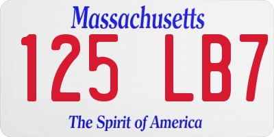 MA license plate 125LB7