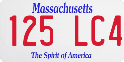 MA license plate 125LC4