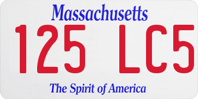 MA license plate 125LC5