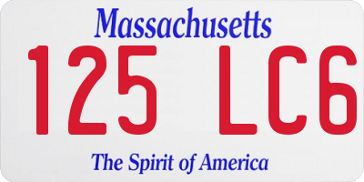 MA license plate 125LC6