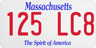 MA license plate 125LC8
