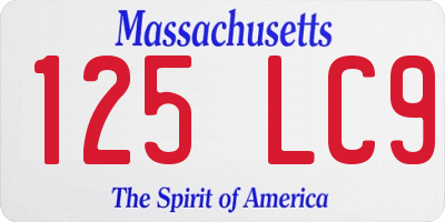 MA license plate 125LC9