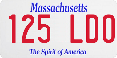 MA license plate 125LD0