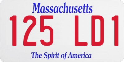 MA license plate 125LD1