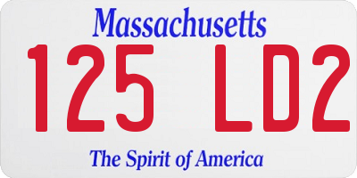 MA license plate 125LD2